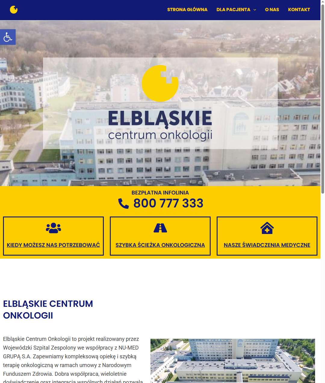 Elbląskie Centrum Onkologii — strona internetowa